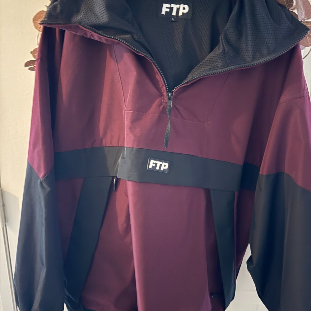 FTP Two Tone Waterproof Burgundry Anorak Jacket Men’s Size L NWOT